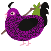 Wuthering Heights, a plum and black chicken with a double-lace pattern