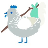 Sugar, a silver and white chicken with a half-lace pattern