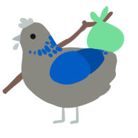 smackle, a ash and ultramarine chicken with a neck-speckle pattern