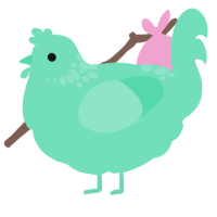 Soap Bubble, a mint chicken with a neck-speckle pattern