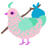 Hollyhock, a rose and mint chicken with a speckle pattern