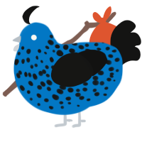 Shane, a sapphire and black chicken with a speckle pattern