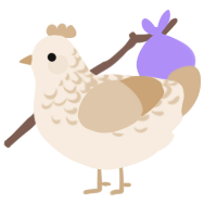 Hazelnut, a cream and beige chicken with a half-lace pattern
