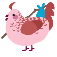 (unnamed), a rose and red chicken with a half-lace pattern