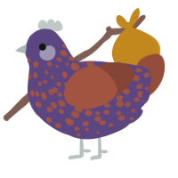 CWD, a overcast and russet chicken with a speckle pattern