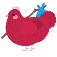 Spicy, a crimson chicken with a double-lace pattern