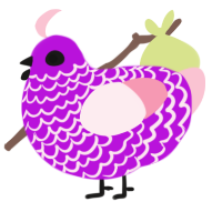 MY EYES, a amethyst and rose chicken with a lace pattern