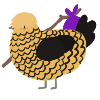 (unnamed), a honey and sable chicken with a lace pattern