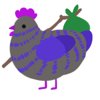 (unnamed), a grey and indigo chicken with a bar pattern