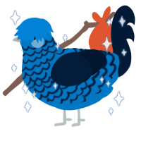 AY141, a sapphire and tumblr chicken with a lace pattern