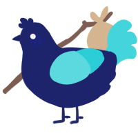 Manuela Dominguez, a navy and aqua chicken