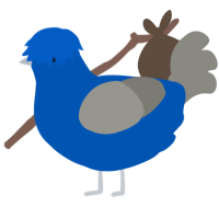 Blookie, a ultramarine and ash chicken