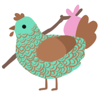 chocomint, a mint and brown chicken with a double-lace pattern