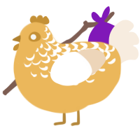egg salad, a honey and cream chicken with a half-lace pattern