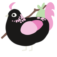 Ghostwalker, a sable and pink chicken with a neck-speckle pattern