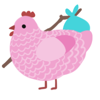 (unnamed), a pink chicken with a lace pattern