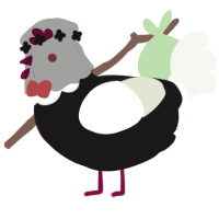 Gekiyaku, a sable and white chicken with a head pattern