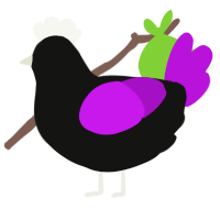 Molière the Mediocre, a black and amethyst chicken