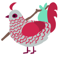 (unnamed), a silver and crimson chicken with a lace pattern