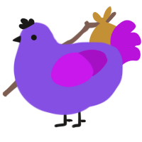 another grape, a blurple and amethyst chicken
