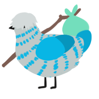 (unnamed), a silver and cerulean chicken with a bar pattern