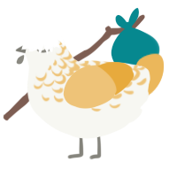A white and honey chicken with a half-lace pattern