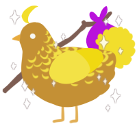 Midas, a gold and yellow chicken with a half-lace pattern