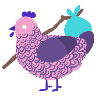 (unnamed), a pink and overcast chicken with a double-lace pattern