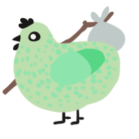 Woulge, a gluppy and spring chicken with a speckle pattern