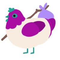 free, a cream and plum chicken with a head pattern