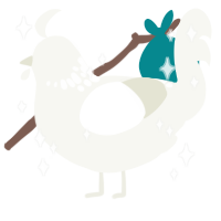 Quasar, a white chicken with a neck-speckle pattern