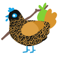 (unnamed), a black and orange chicken with a double-lace pattern