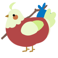 Lil Apple, a red and apple chicken with a head pattern