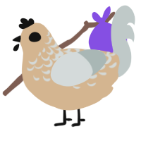 Blinded, a beige and silver chicken with a half-lace pattern