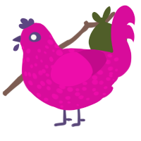 (unnamed), a fuchsia chicken with a speckle pattern