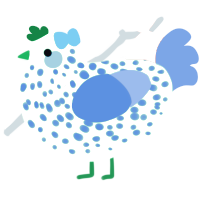 Kitty, a maroon and orange chicken with a speckle pattern