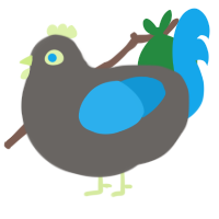 Rock, a grey and sky chicken