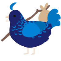 Frosted Cookie, a navy and sapphire chicken with a half-lace pattern