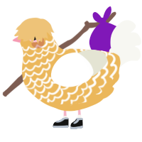 Cecil, a honey and white chicken with a lace pattern