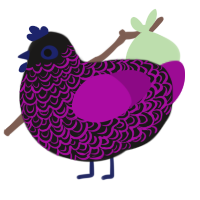 (unnamed), a sable and plum chicken with a double-lace pattern