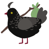 Boom the Boom Mic, a sable and grey chicken with a half-lace pattern