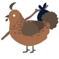 brownie bite, a brown and bark chicken with a half-lace pattern