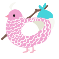 (unnamed), a pink and white chicken with a lace pattern