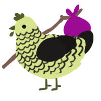 Mint Chocolate Chip, a lemon and sable chicken with a lace pattern