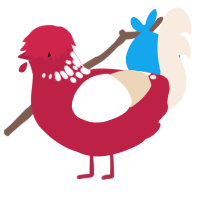 Mushy, a crimson and cream chicken with a neck-speckle pattern