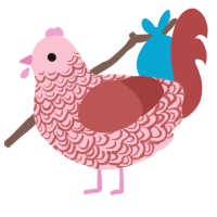 (unnamed), a rose and red chicken with a double-lace pattern