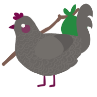 Fancy Pigeon, a grey chicken with a double-lace pattern