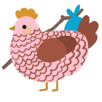 (unnamed), a rose and russet chicken with a lace pattern
