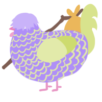 Fleur, a lilac and lemon chicken with a lace pattern
