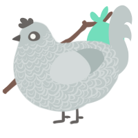 Flurry, a silver chicken with a double-lace pattern